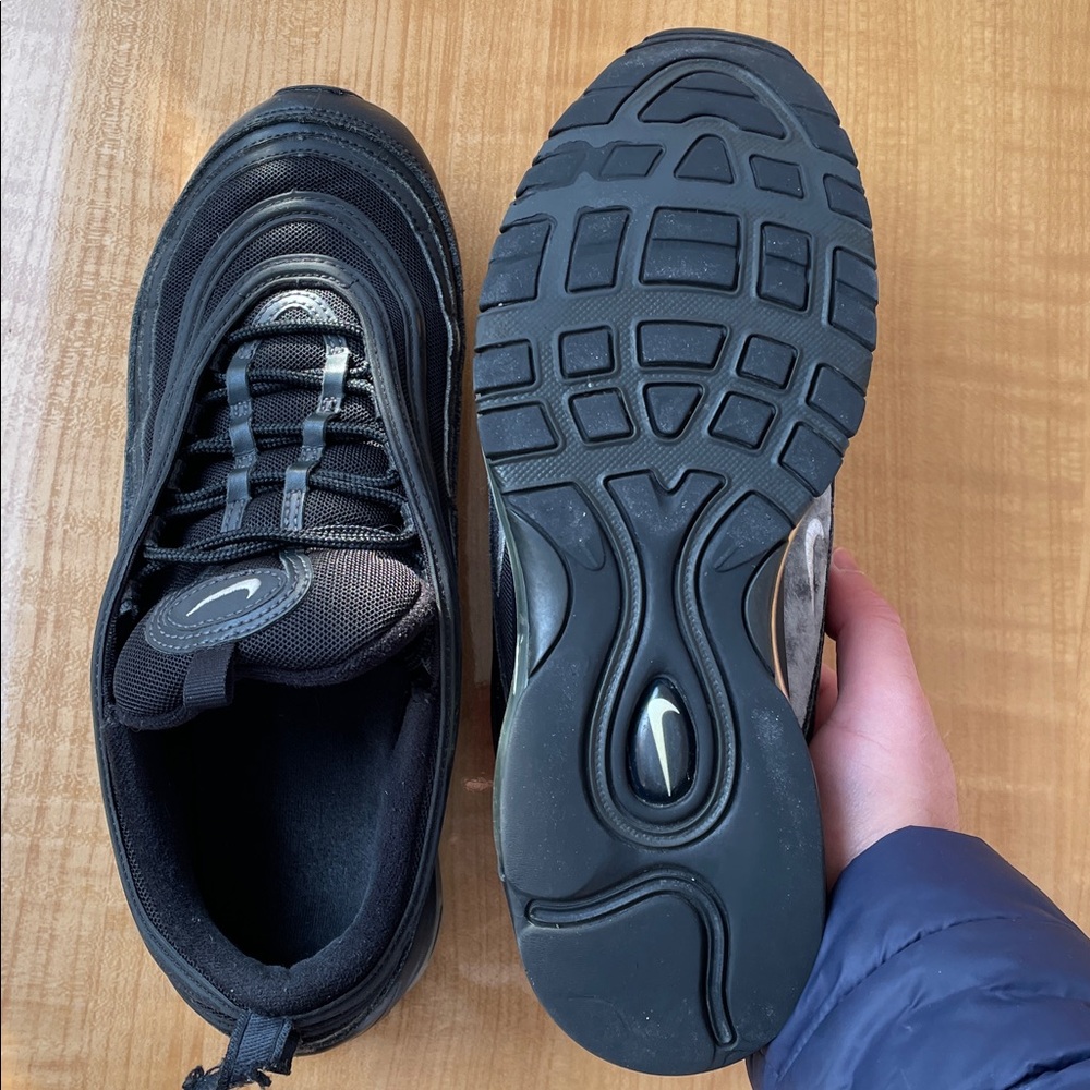 Nike Air Max 97 Black Anthracite Terry Cloth Men's Sneakers Shoes Size 10 - Picture 6 of 11